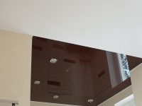 Натяжной потолок глянцевый коричневый темный, фото 71