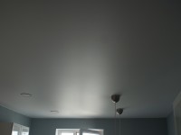 Натяжной потолок сатиновый белый на кухне, фото 70