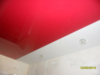Натяжной потолок комбинированный, красный и белый глянец, фото 17