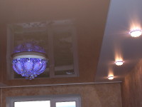Натяжной потолок комбинированный, бежевый глянцевый и матовый белый, фото 40